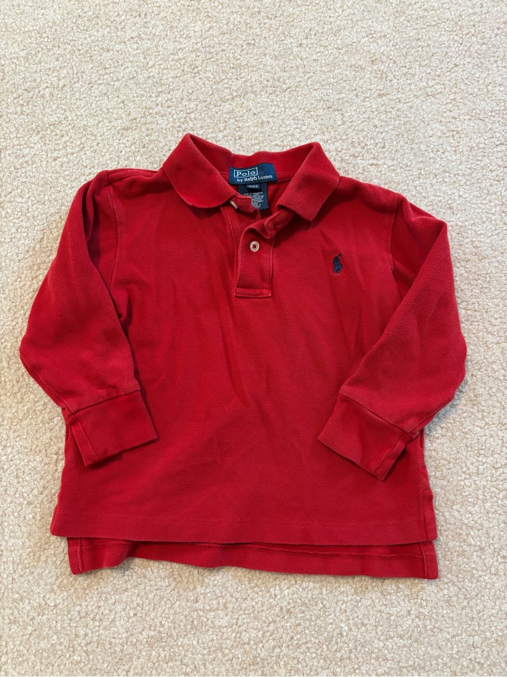 Ralph Lauren Red Long Sleeve Polo Shirt Size 2T